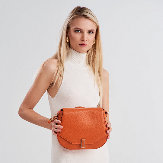 Женская сумка  Dr. Koffer из натуральной кожи оранжевая