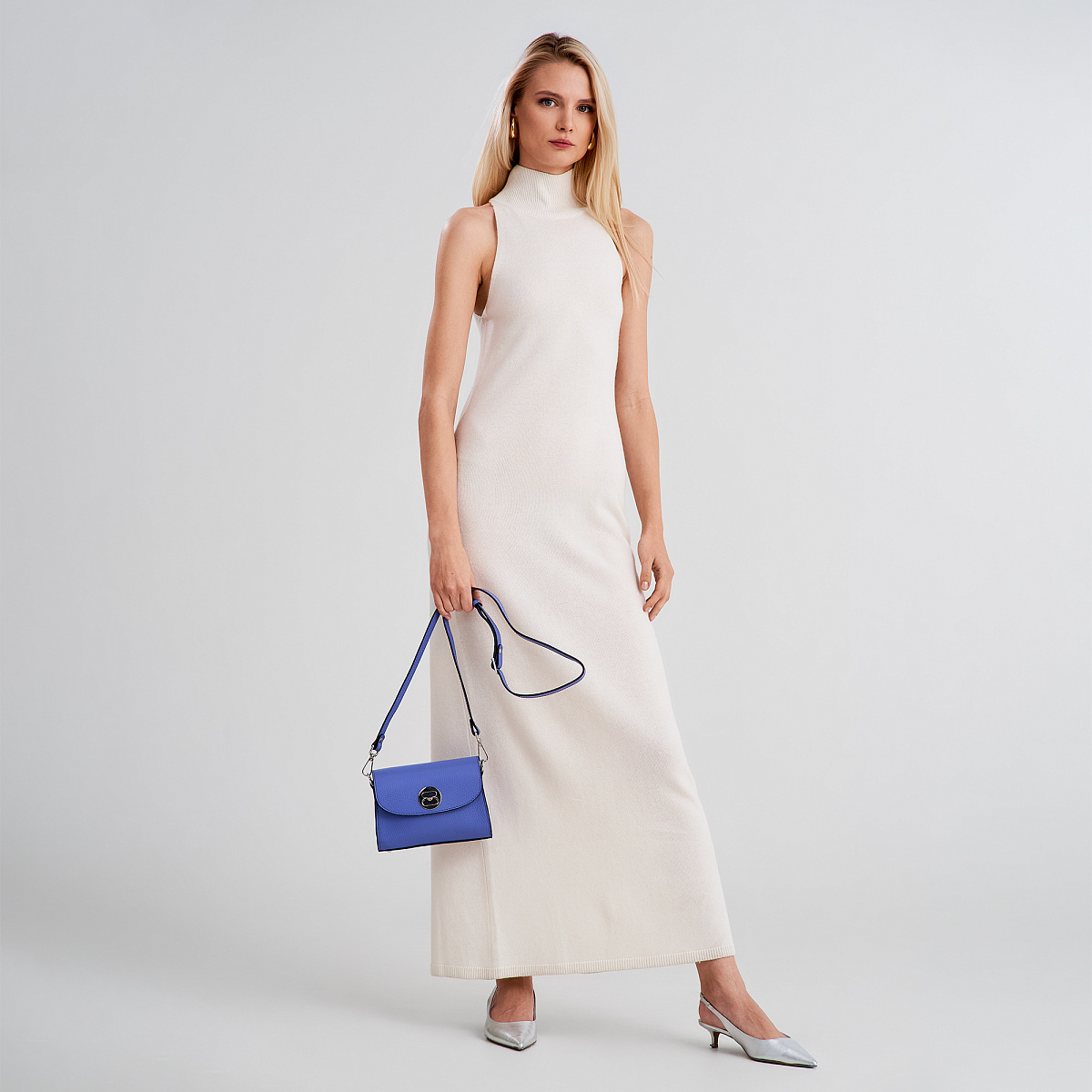 Женская сумка Dr. Koffer из натуральной кожи голубая