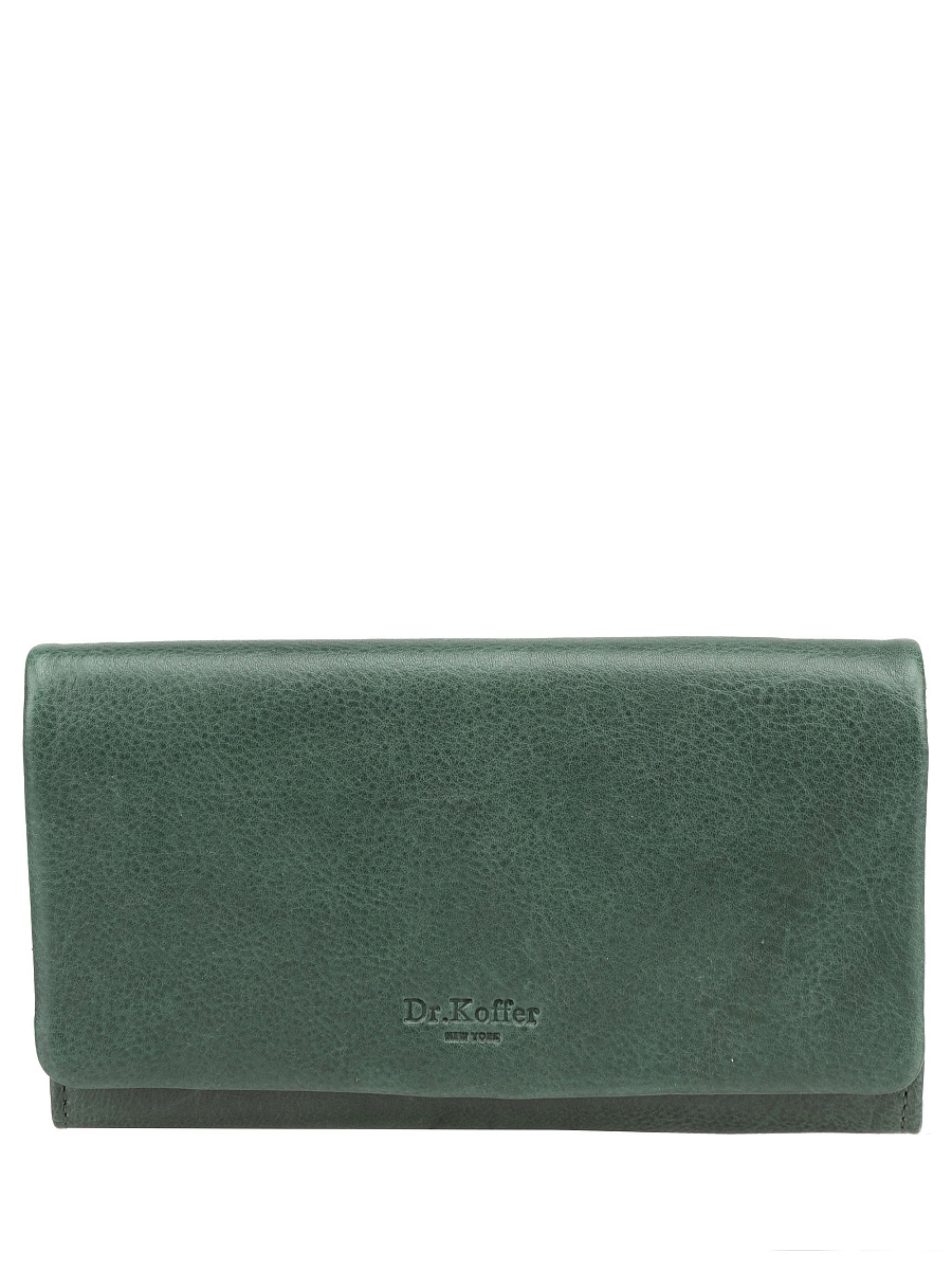 Кошелек Dr.Koffer из натуральной кожи зелёный