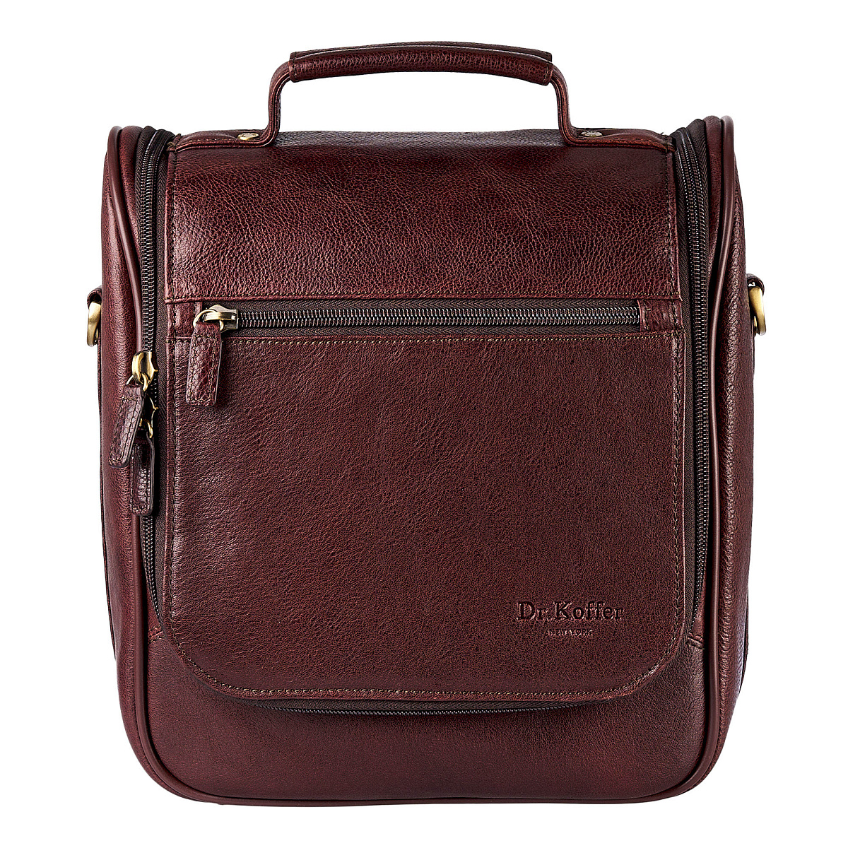 Бьюти-кейс несессер Dr. Koffer из натуральной кожи коричневый