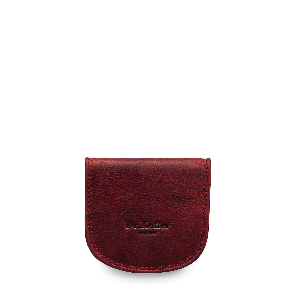 Монетница Dr.Koffer из натуральной кожи бордовая