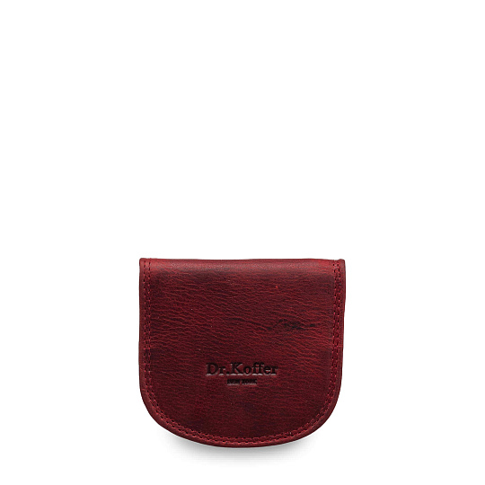 Монетница Dr.Koffer из натуральной кожи бордовая