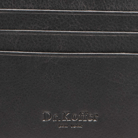Кредитница Dr.Koffer из натуральной кожи черная