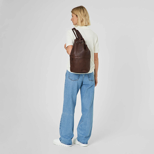 Рюкзак Dr.Koffer из натуральной кожи темно-коричневый