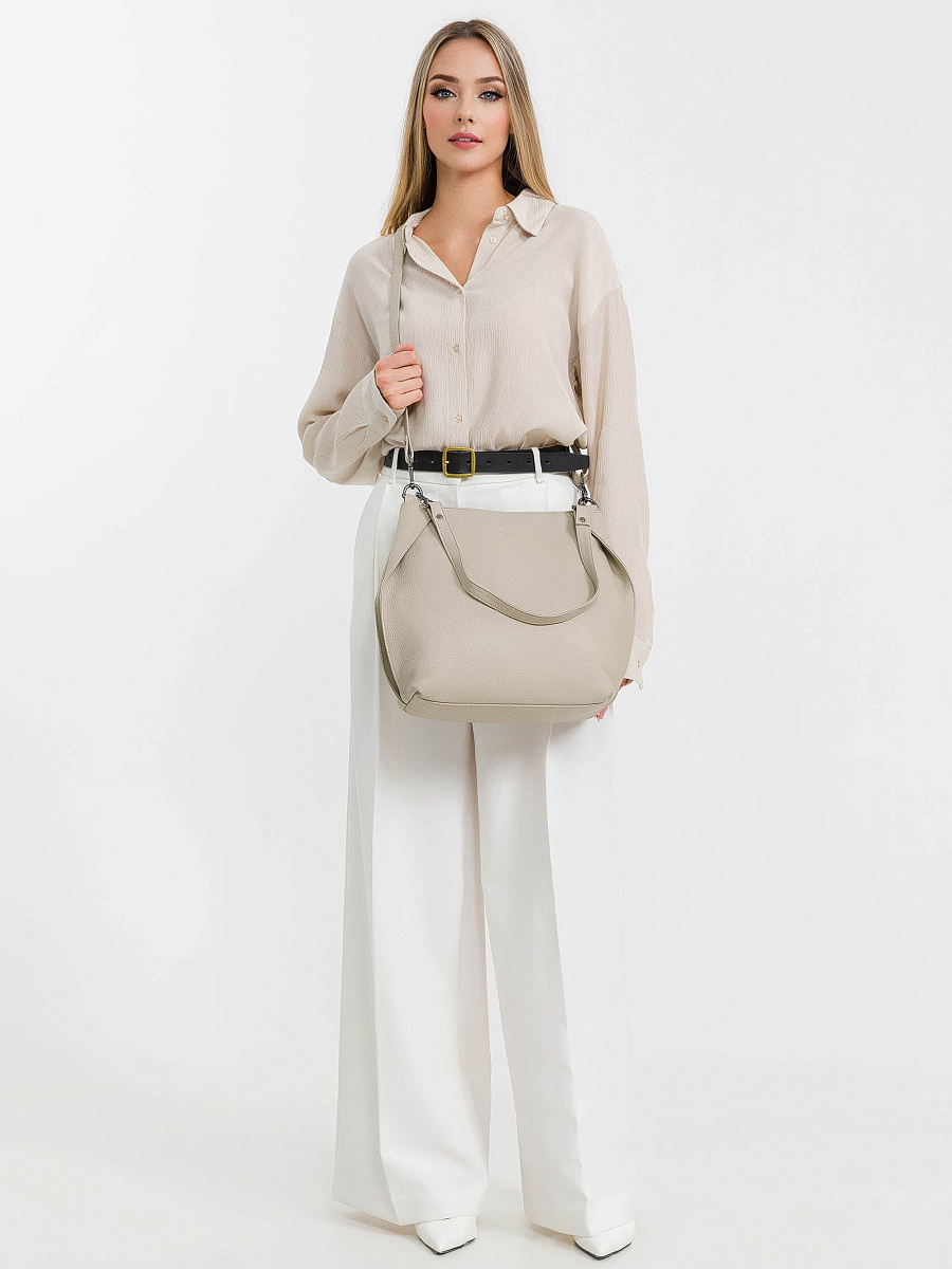 Женская сумка Dr.Koffer из натуральной кожи бежевая