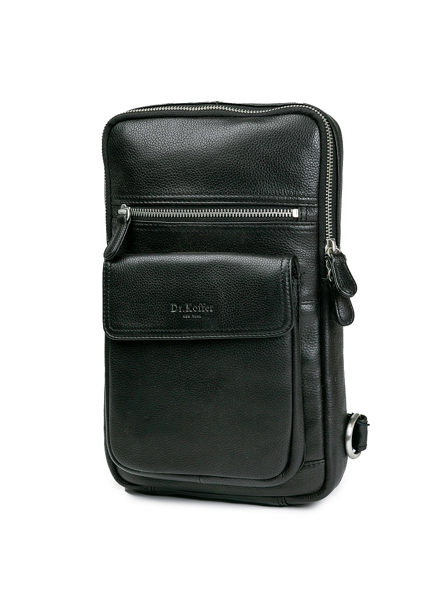 Сумка через плечо Dr.Koffer из натуральной кожи черная