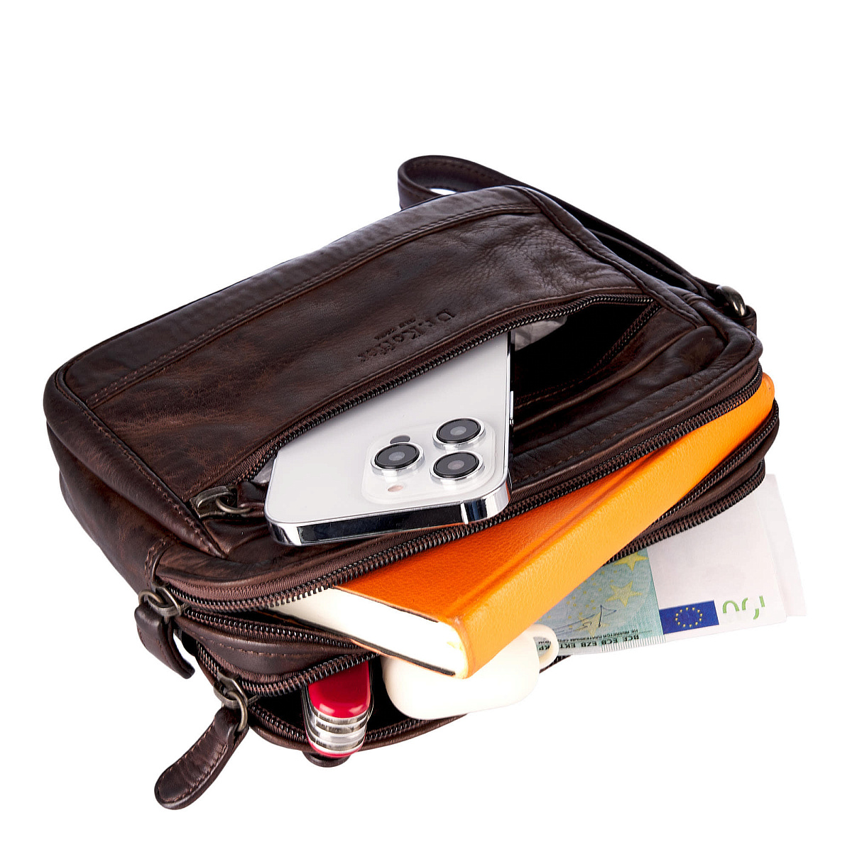 Сумка барсетка из натуральной кожи Dr. Koffer коричневая