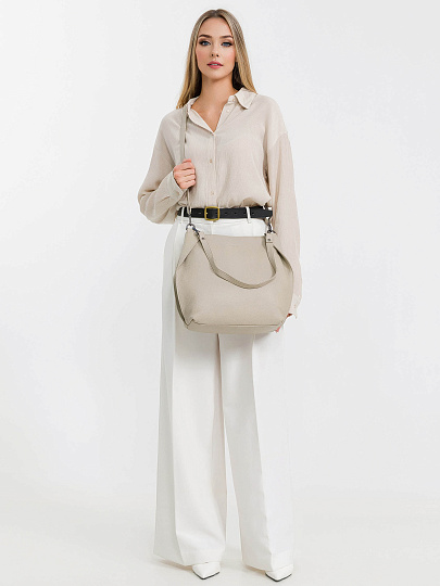 Женская сумка Dr.Koffer из натуральной кожи бежевая