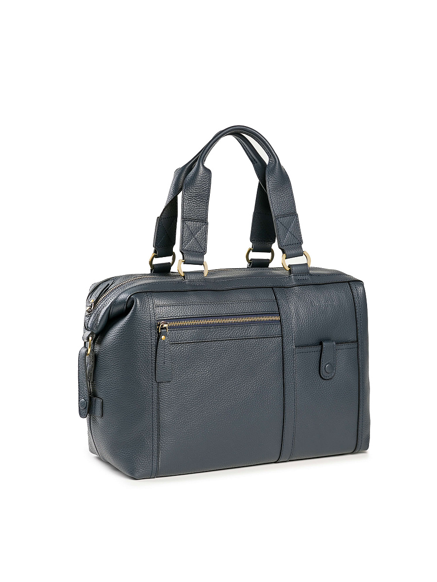 Дорожная сумка Dr. Koffer из натуральной кожи синяя