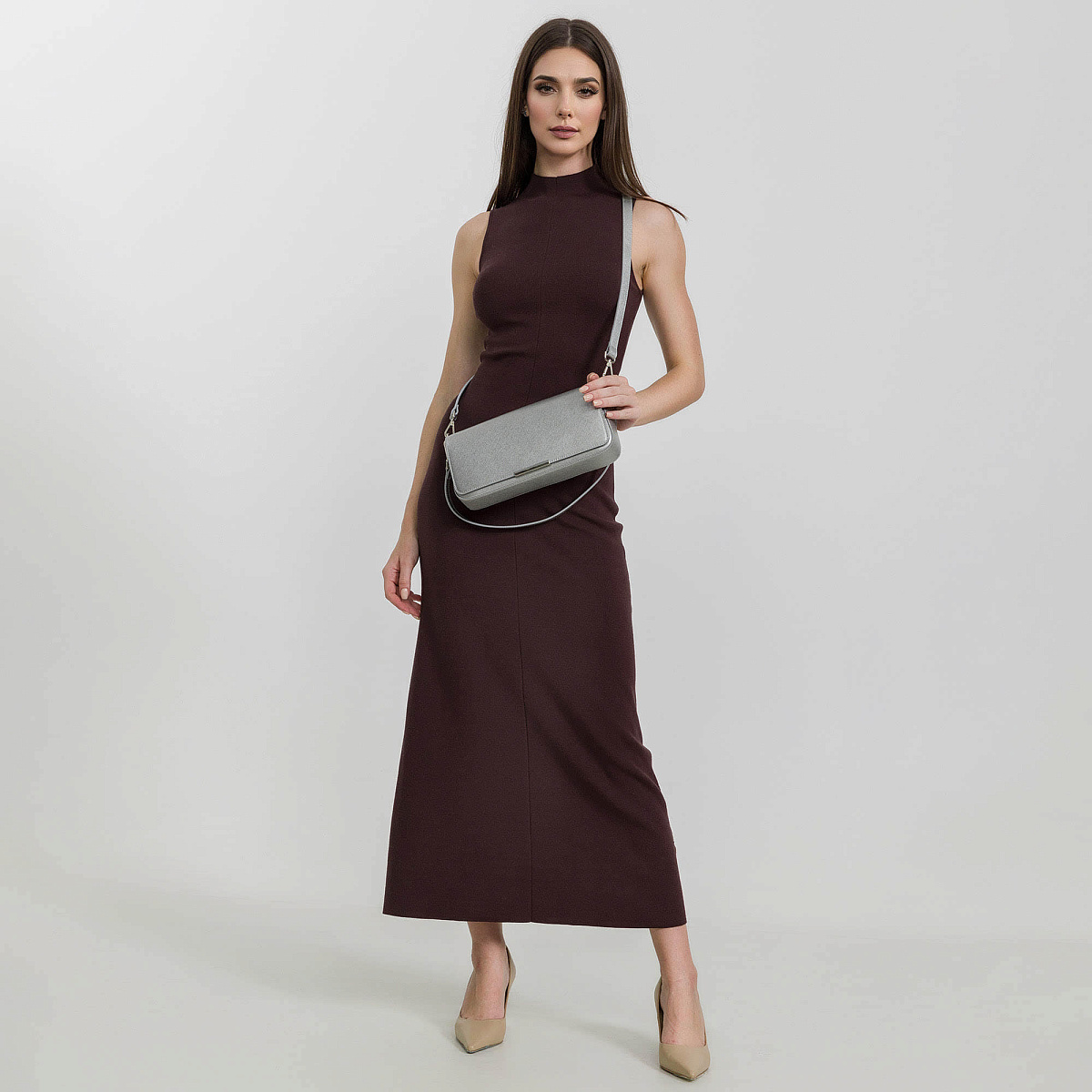 Женская сумка  Dr. Koffer из натуральной кожи серая