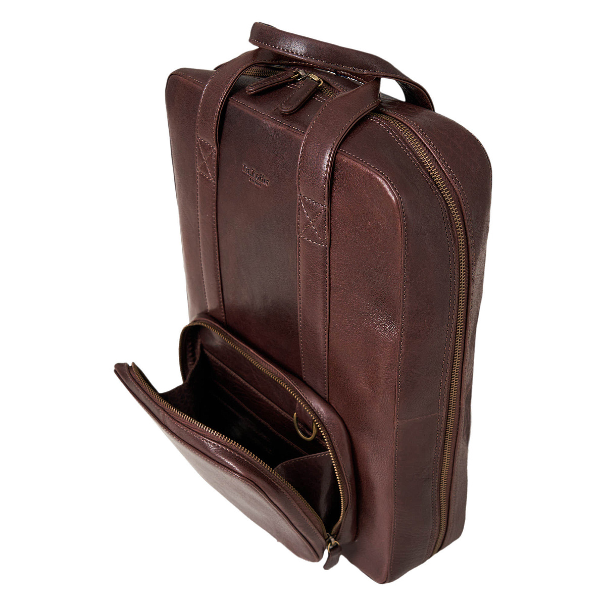 Рюкзак Dr.Koffer из натуральной кожи темно-коричневый