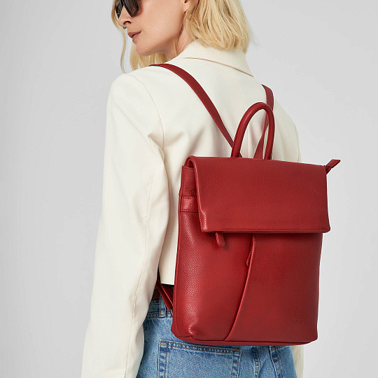 Рюкзак Dr.Koffer из натуральной кожи красный