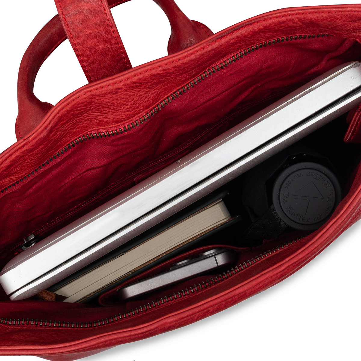 Рюкзак Dr.Koffer из натуральной кожи красный