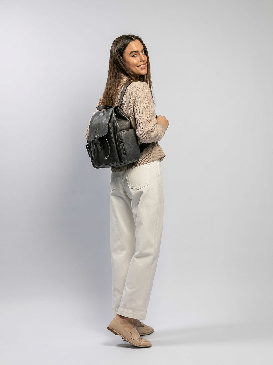 Рюкзак Dr.Koffer из натуральной кожи серый