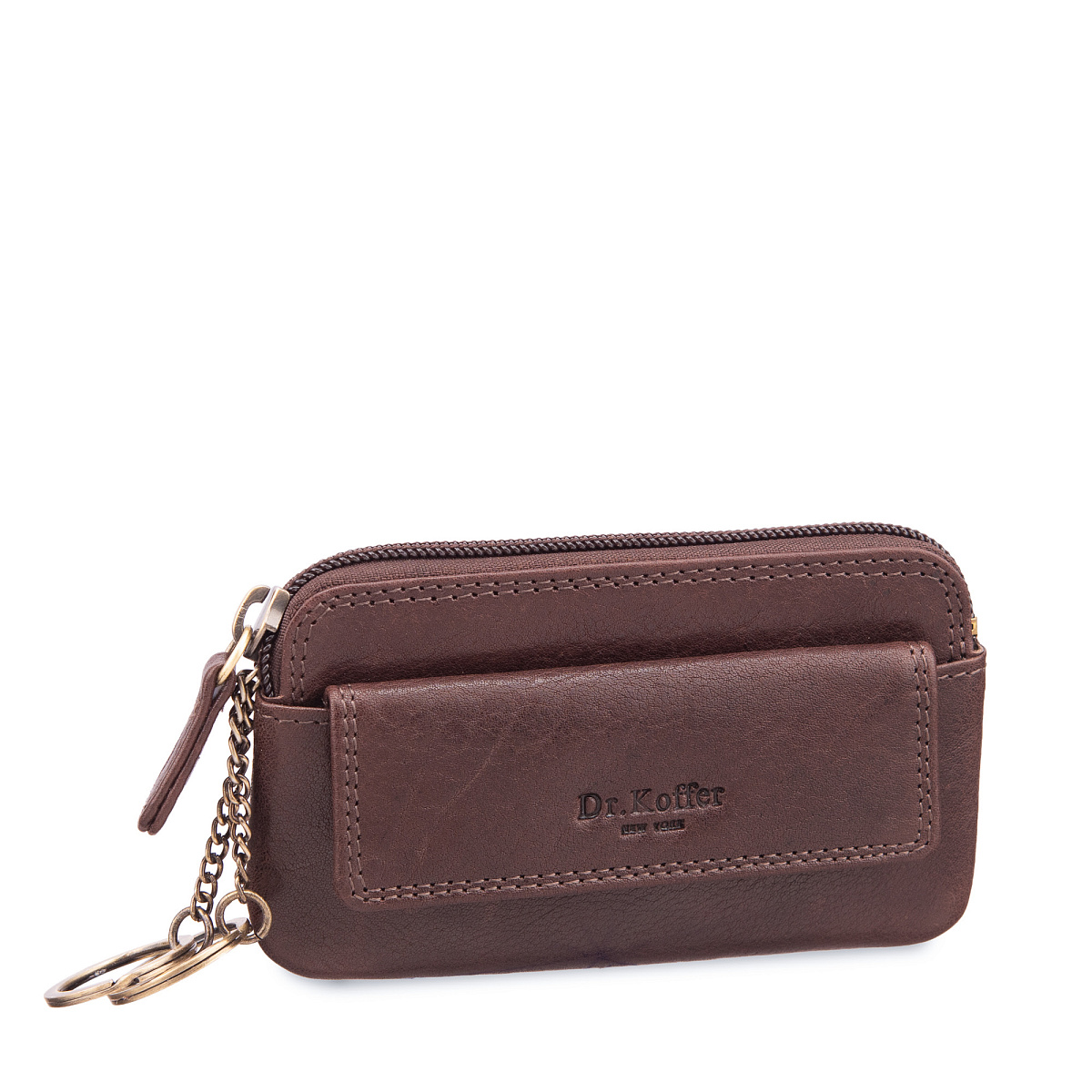 Ключница Dr.Koffer из натуральной кожи темно-коричневая