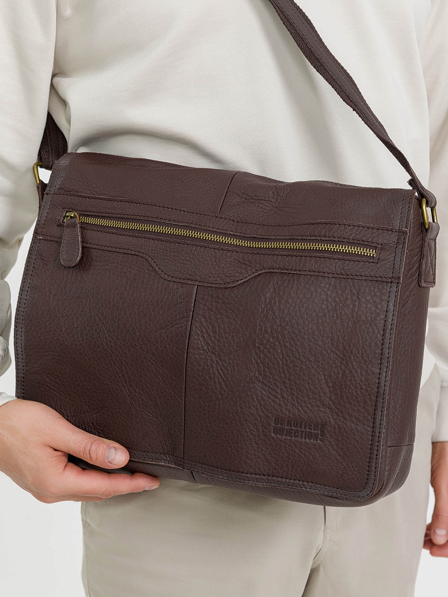 Деловая сумка Dr.Koffer из натуральной кожи темно-коричневая