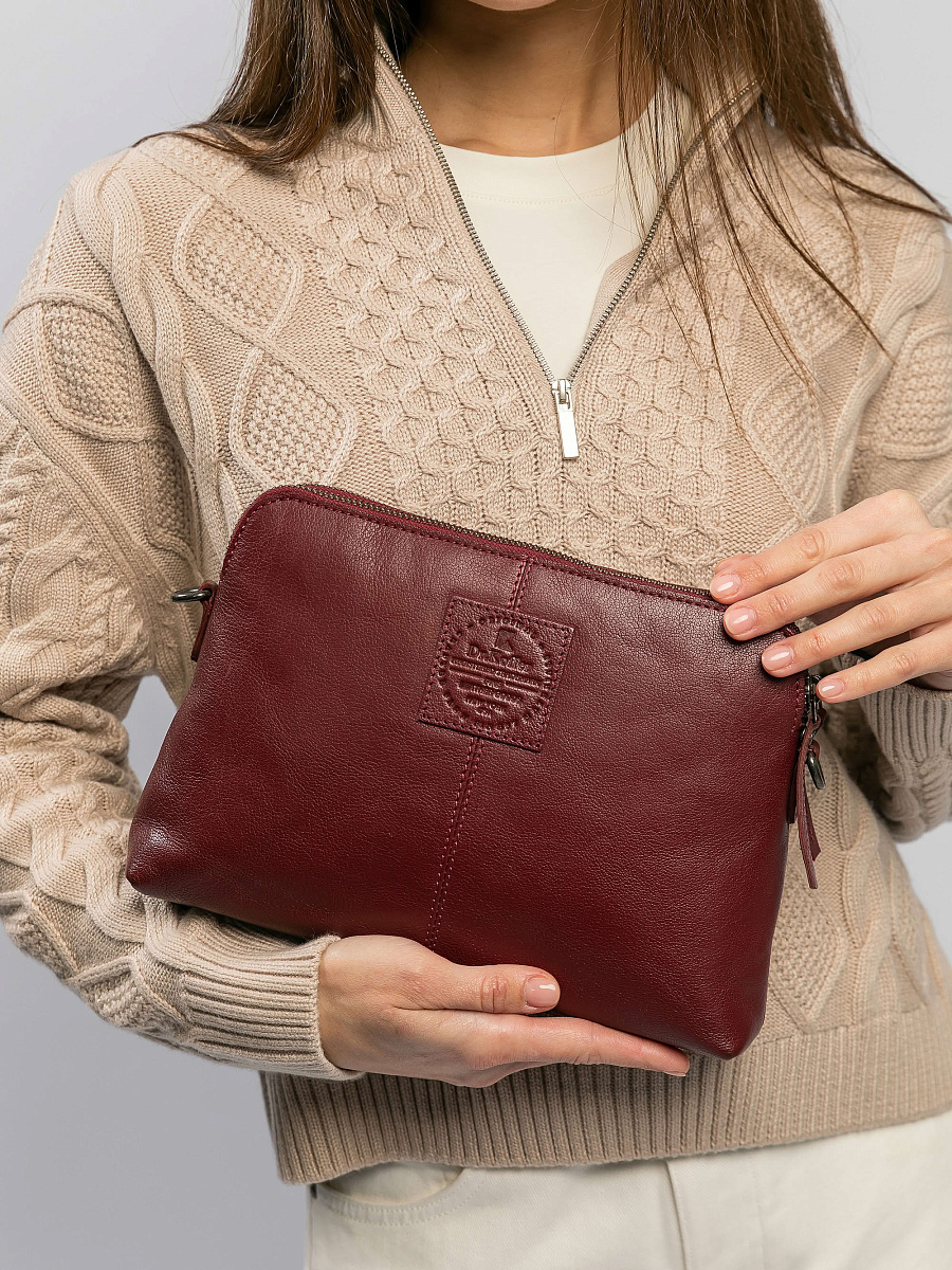 Женская сумка Dr.Koffer из натуральной кожи бордовая