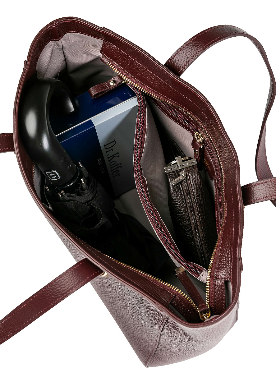 Женская сумка Dr.Koffer из натуральной кожи фиолетовая