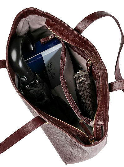 Женская сумка Dr.Koffer из натуральной кожи фиолетовая