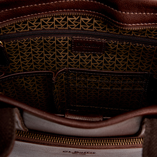 Деловая сумка Dr.Koffer из натуральной кожи темно-коричневая