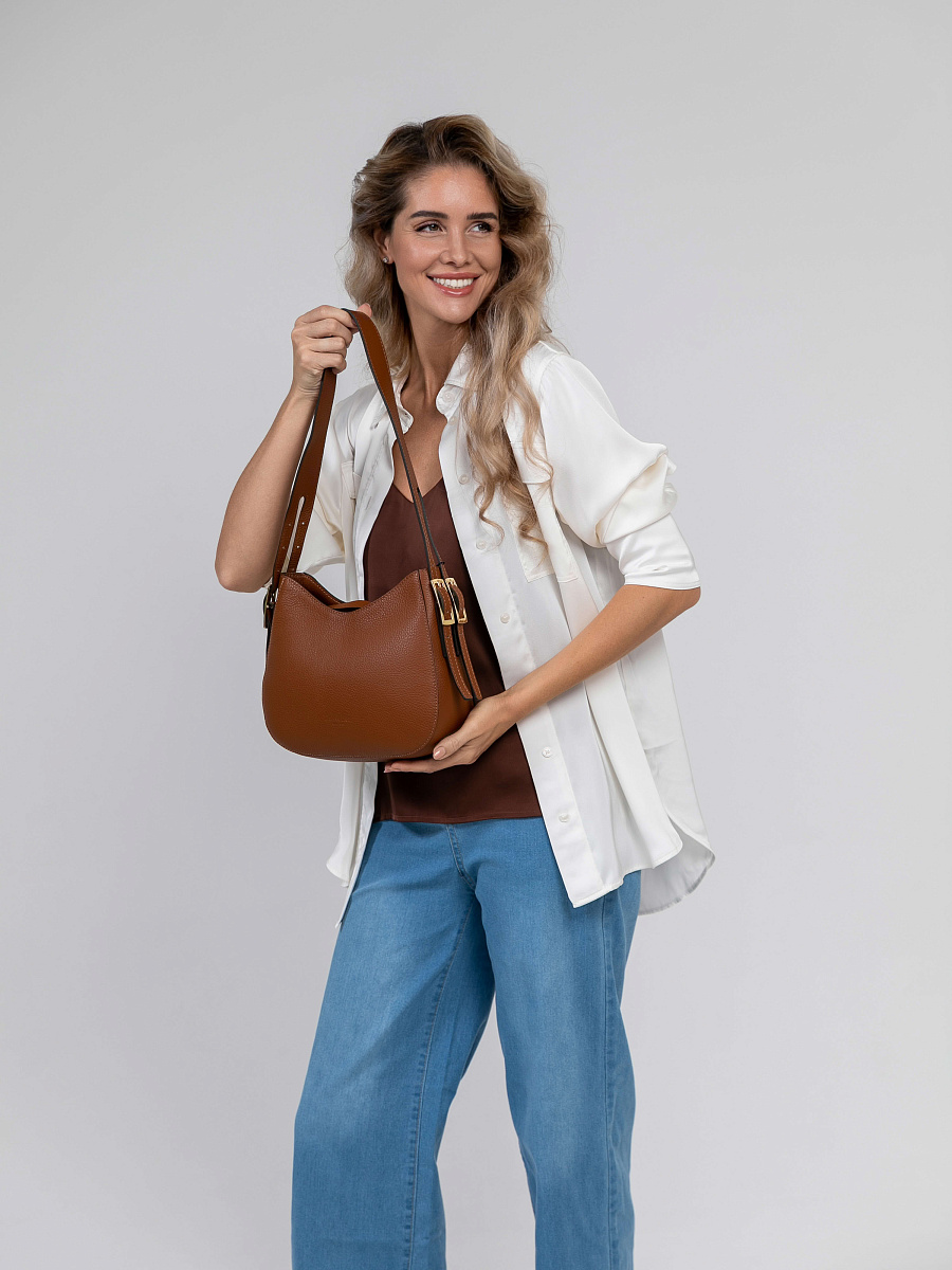 Женская сумка Dr.Koffer из натуральной кожи коричневая