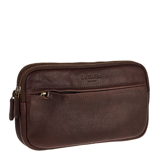 Сумка барсетка из натуральной кожи Dr. Koffer коричневая