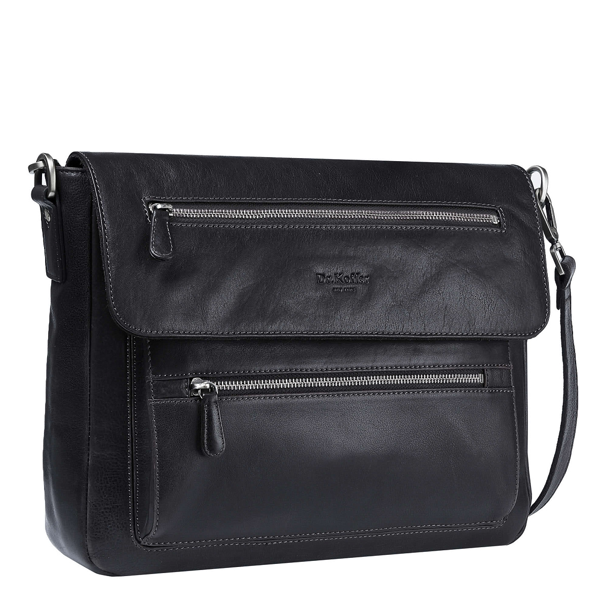 Деловая сумка Dr.Koffer из натуральной кожи черная