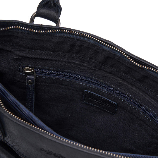 Деловая сумка Dr.Koffer из натуральной кожи синяя