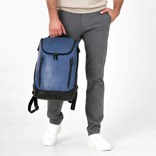 Рюкзак Dr.Koffer из натуральной кожи синий