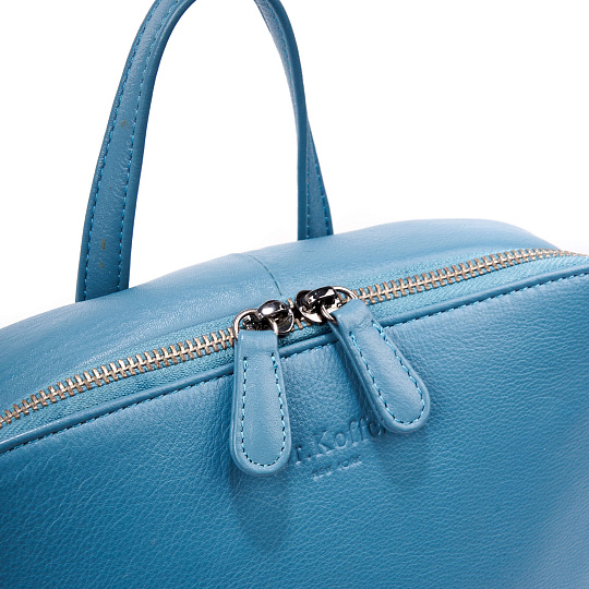 Рюкзак Dr.Koffer из натуральной кожи голубой