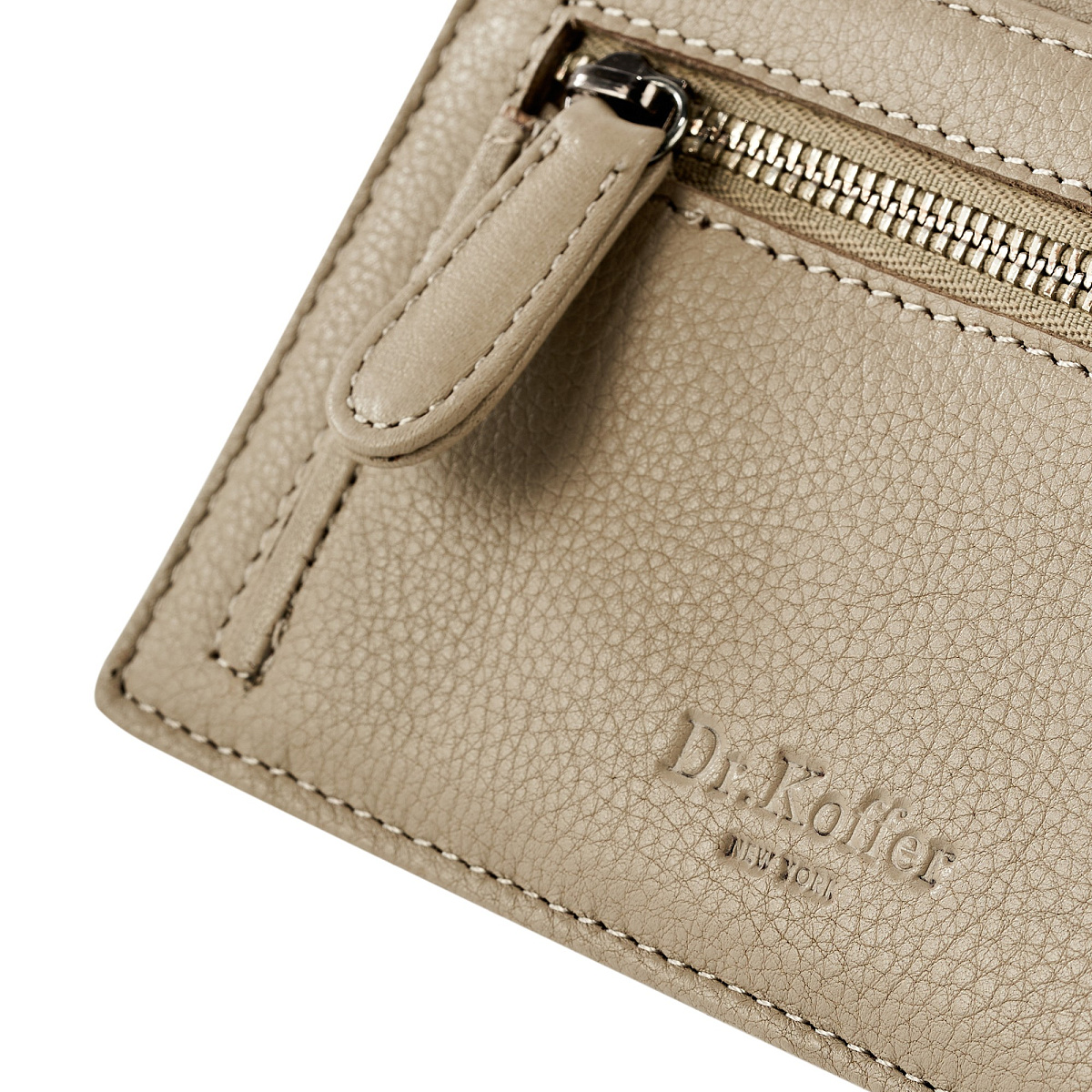 Кредитница Dr.Koffer из натуральной кожи бежевая
