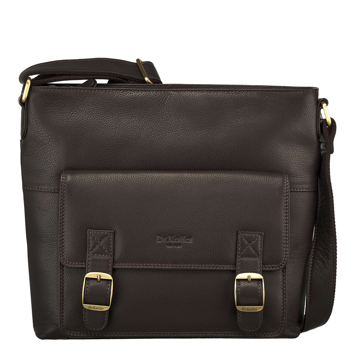 Сумка через плечо Dr.Koffer из натуральной кожи коричневая