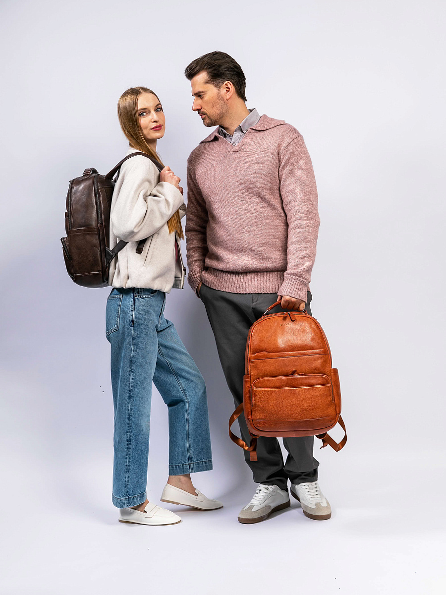 Рюкзак Dr. Koffer из натуральной кожи коричневый