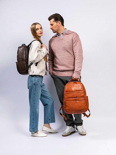 Рюкзак Dr. Koffer из натуральной кожи коричневый