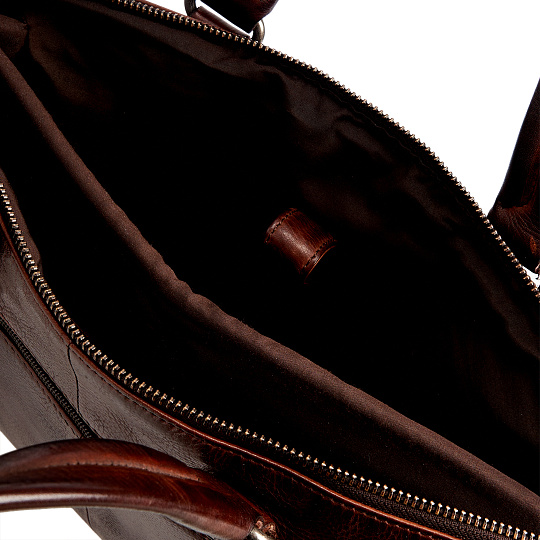 Деловая сумка Dr.Koffer из натуральной кожи темно-коричневая