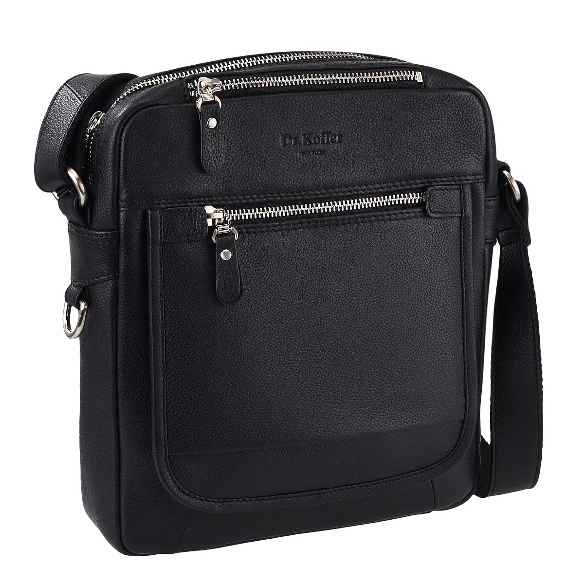 Сумка через плечо Dr.Koffer из натуральной кожи черная