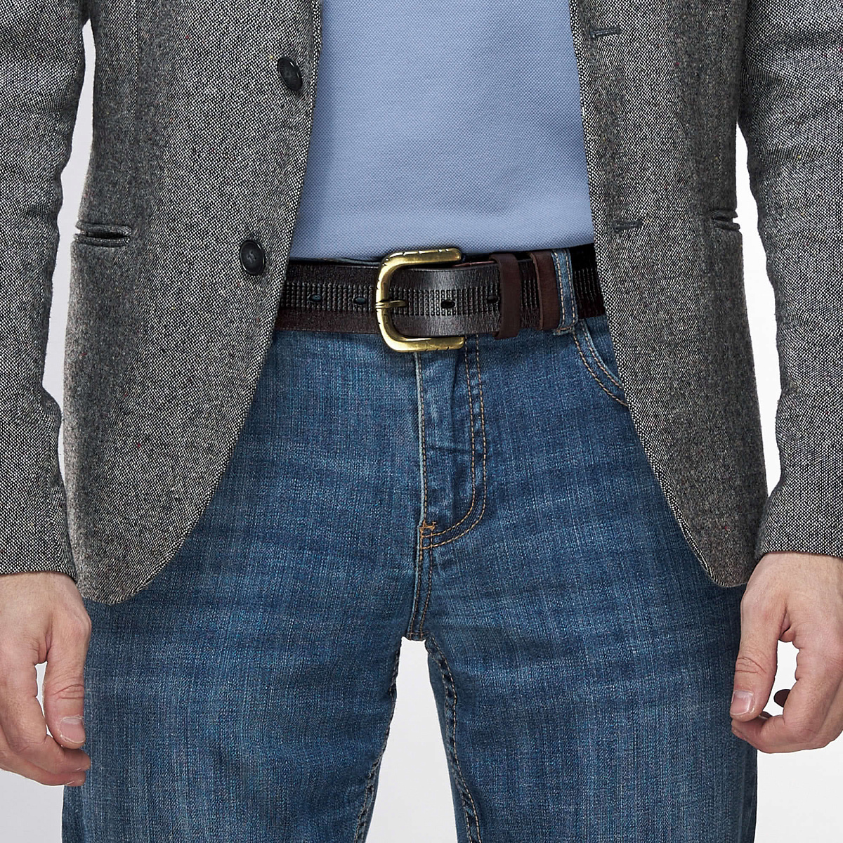 Ремень Dr. Koffer из натуральной кожи коричневый