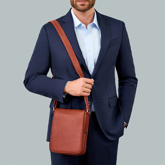 Сумка через плечо Dr.Koffer из натуральной кожи коричневая