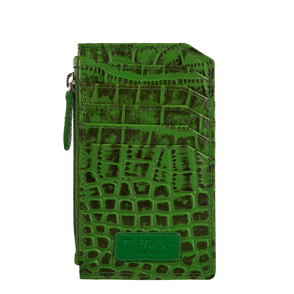 Кредитница Dr.Koffer из натуральной кожи зеленая