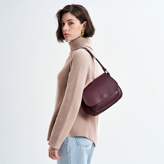 Женская сумка Dr. Koffer из натуральной кожи бордовая