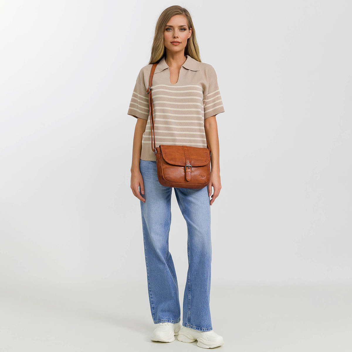 Сумка через плечо Dr.Koffer из натуральной кожи коричневая