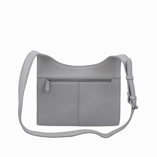 Сумка через плечо Dr.Koffer из натуральной кожи серая