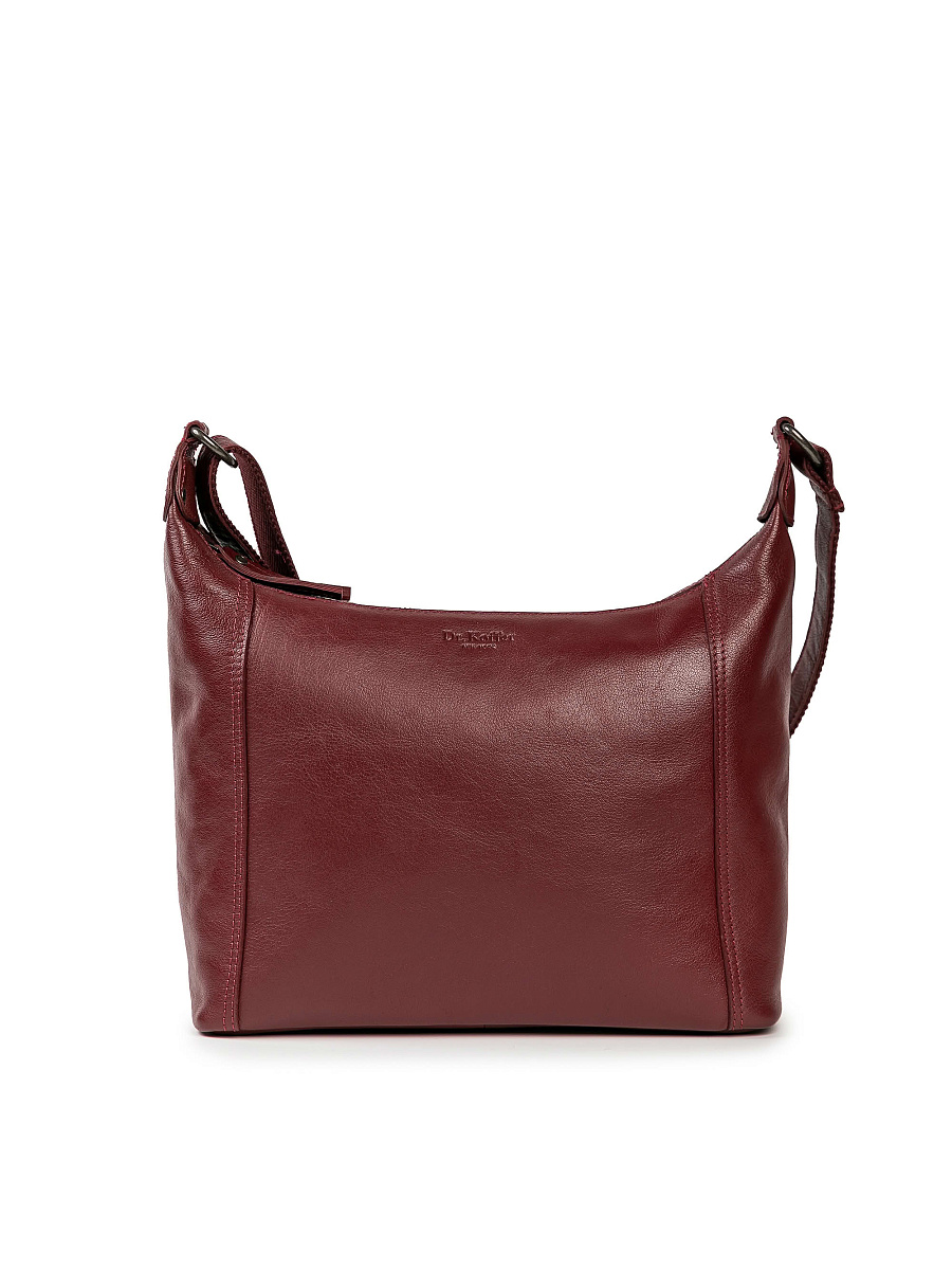 Сумка через плечо Dr.Koffer из натуральной кожи бордовая