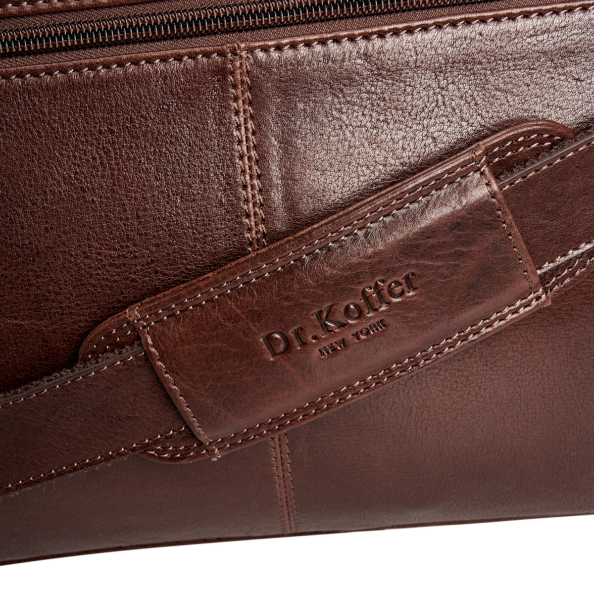 Портфель Dr.Koffer из натуральной кожи темно-коричневый