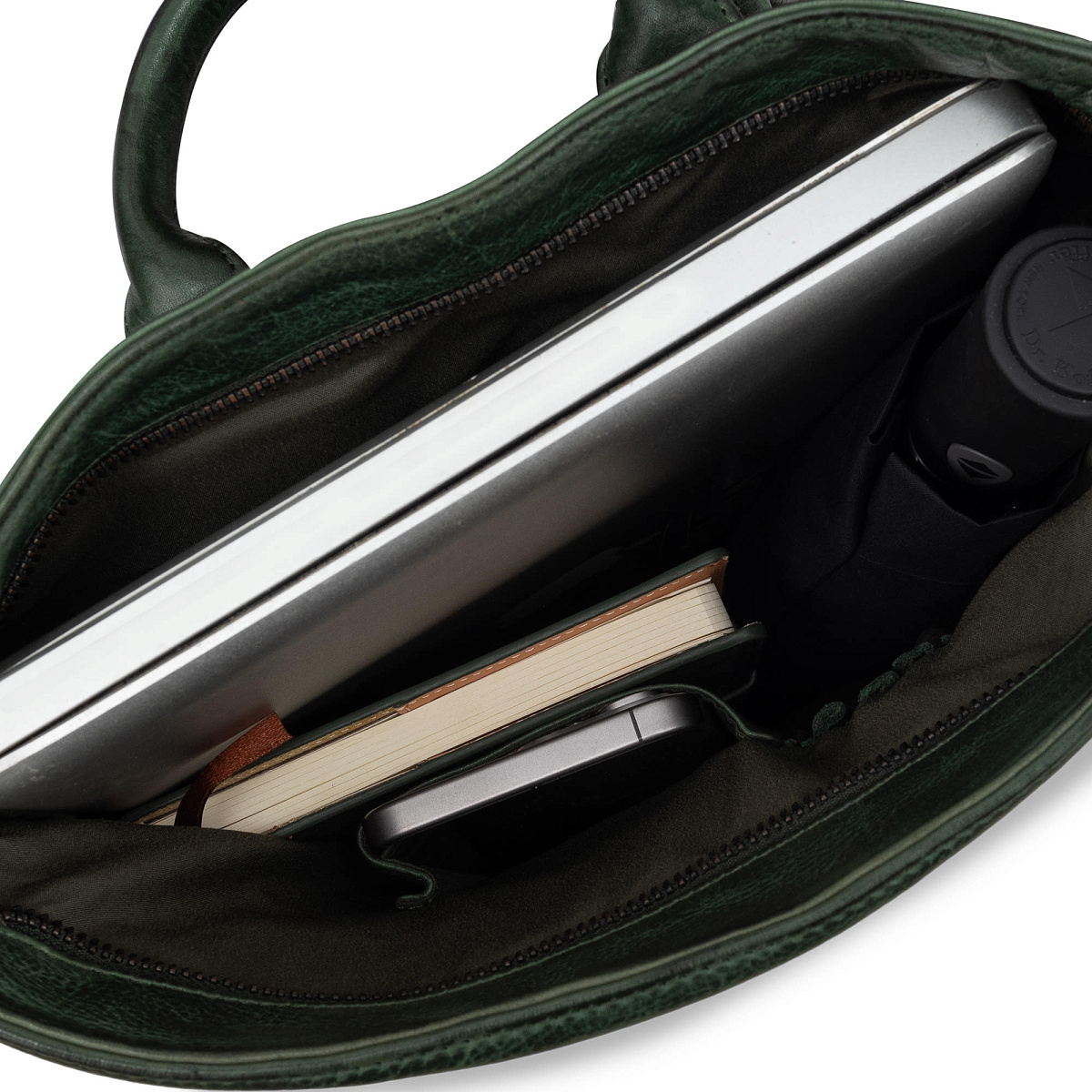 Рюкзак Dr.Koffer из натуральной кожи зеленый