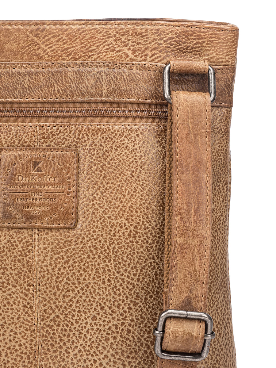 Сумка через плечо Dr. Koffer из натуральной кожи коричневая