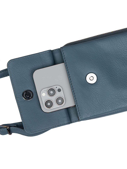 Сумка через плечо Dr.Koffer из натуральной кожи голубая