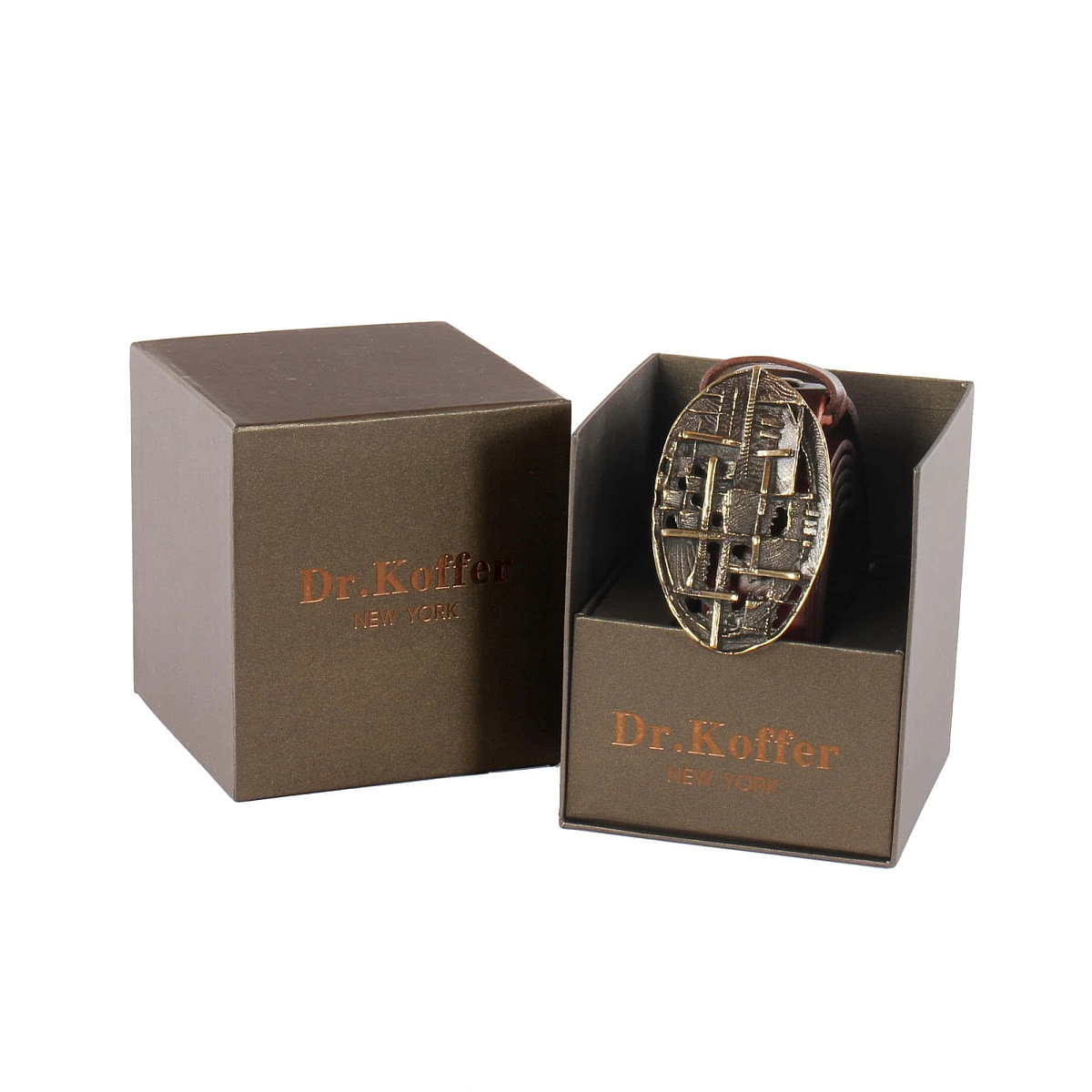 Ремень Dr. Koffer из натуральной кожи коричневый