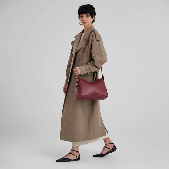 Женская сумка Dr. Koffer из натуральной кожи бордовая