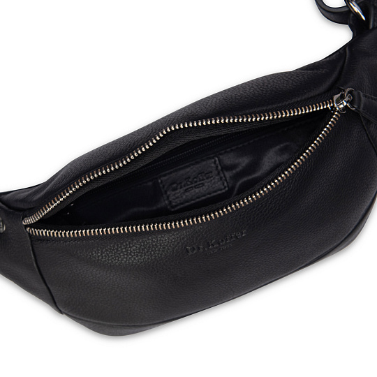 Сумка на пояс Dr. Koffer из натуральной кожи черная